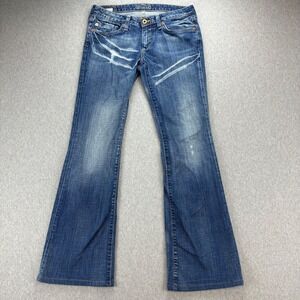 Big Star Jeans Women's 28L Blue Slim Sweet Low Rise Boot Flare Y2K Whiskering